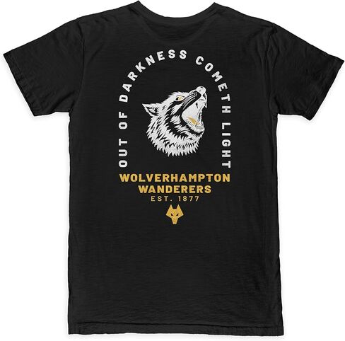 تي شيرت Wolverhampton FC Darkness Cometh Light Arch من القطن الفاخر - أسود in Kuwait