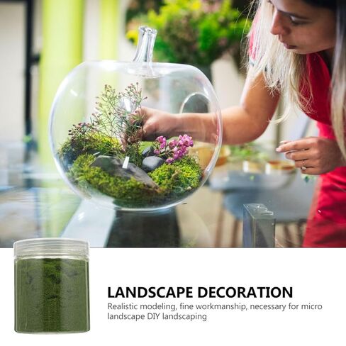 Nylon Simulated Moss, 650ml Artificial Grass Powder Flocking Powder, Fake Green Moss for Mini Indoor Flowers and Plant Pots, Fake Static Grass for DIY Mini Fairy Garden Decoration in Saudi Arabia