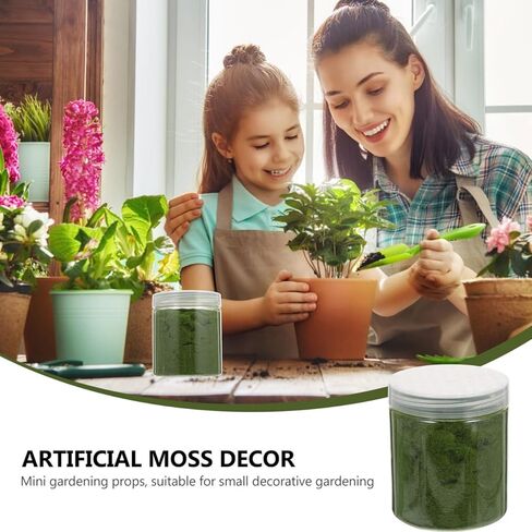 Nylon Simulated Moss, 650ml Artificial Grass Powder Flocking Powder, Fake Green Moss for Mini Indoor Flowers and Plant Pots, Fake Static Grass for DIY Mini Fairy Garden Decoration in Saudi Arabia