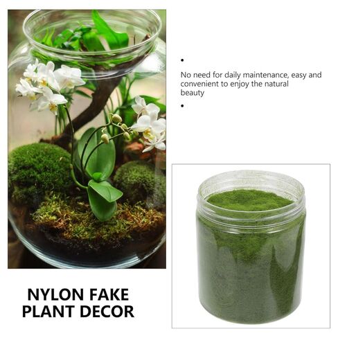 Nylon Simulated Moss, 650ml Artificial Grass Powder Flocking Powder, Fake Green Moss for Mini Indoor Flowers and Plant Pots, Fake Static Grass for DIY Mini Fairy Garden Decoration in Saudi Arabia
