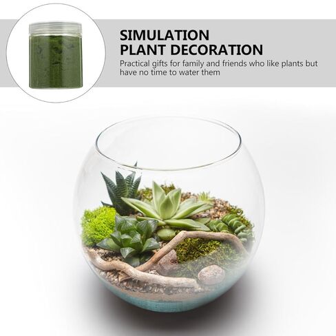 Nylon Simulated Moss, 650ml Artificial Grass Powder Flocking Powder, Fake Green Moss for Mini Indoor Flowers and Plant Pots, Fake Static Grass for DIY Mini Fairy Garden Decoration in Saudi Arabia
