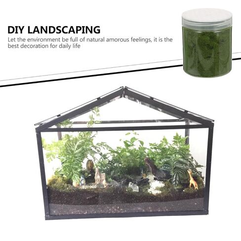 Nylon Simulated Moss, 650ml Artificial Grass Powder Flocking Powder, Fake Green Moss for Mini Indoor Flowers and Plant Pots, Fake Static Grass for DIY Mini Fairy Garden Decoration in Saudi Arabia