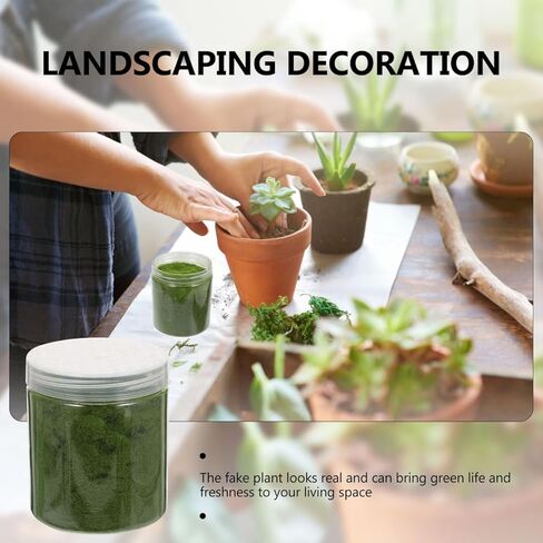 Nylon Simulated Moss, 650ml Artificial Grass Powder Flocking Powder, Fake Green Moss for Mini Indoor Flowers and Plant Pots, Fake Static Grass for DIY Mini Fairy Garden Decoration in Saudi Arabia