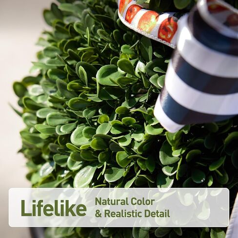 خشب البقس الأرنب توبياري في الهواء الطلق، 39 "شجرة اصطناعية مقاومة للأشعة فوق البنفسجية مع زارع جرة، توبياري أرنب للزينة ساحة عيد الفصح، الديكور الربيع للمنزل الجبهة شرفة الشرفة مجموعة من 2 in Kuwait