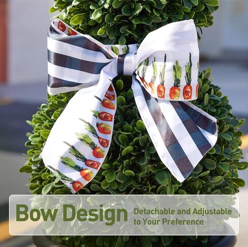 خشب البقس الأرنب توبياري في الهواء الطلق، 39 "شجرة اصطناعية مقاومة للأشعة فوق البنفسجية مع زارع جرة، توبياري أرنب للزينة ساحة عيد الفصح، الديكور الربيع للمنزل الجبهة شرفة الشرفة مجموعة من 2 in Kuwait