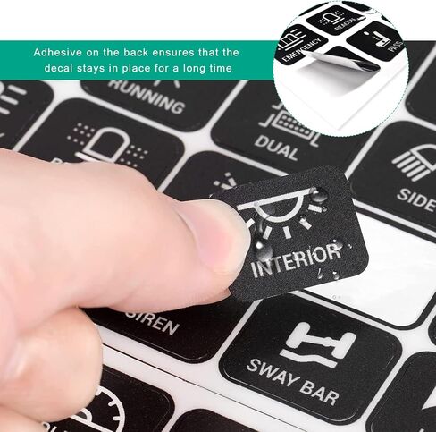 120PCS Car Switch Panel Sticker, Auto Console Switch Label Decal Kit Panel Button Stickers, Rocker Toggle Switch Decals, Text Sticker for Car Dashboard, Truck, Boat, RV in Kuwait