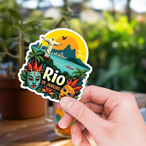 Brazil Sticker 8 Pcs (Large Size) Vinyl Stickers Laptop Waterproof Decal for Car Bumper Water Bottle Notebook Luggage Window Party Birthday Decorations - Size 4 Inches in Kuwait