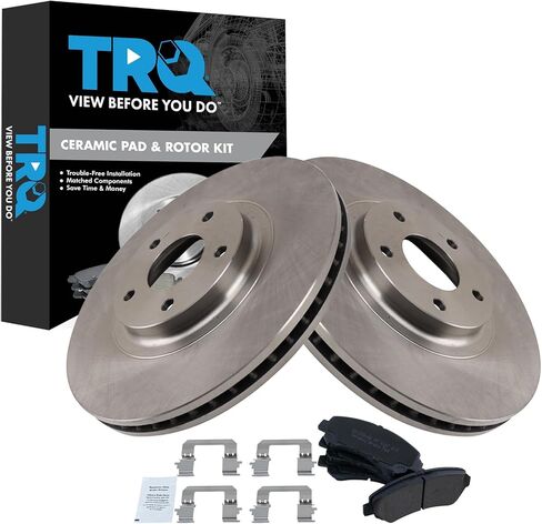 TRQ Front Brake Pad & Rotor Kit Ceramic Compatible with 2009-2020 Nissan Maxima in Saudi Arabia