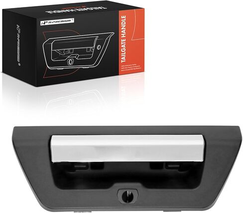 A-Premium Tailgate Handle Liftgate Latch Handle with Camera Hole Compatible with Ford F-150 F150 2015-2017, Textured Black Housing with Chrome Lever, Replace# FL3Z-9943400-FA in Saudi Arabia