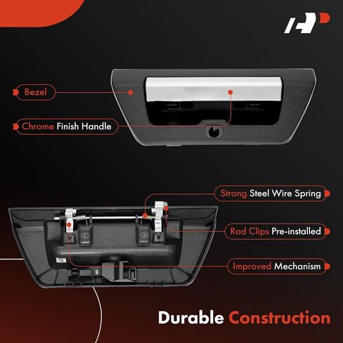 A-Premium Tailgate Handle Liftgate Latch Handle with Camera Hole Compatible with Ford F-150 F150 2015-2017, Textured Black Housing with Chrome Lever, Replace# FL3Z-9943400-FA in Saudi Arabia