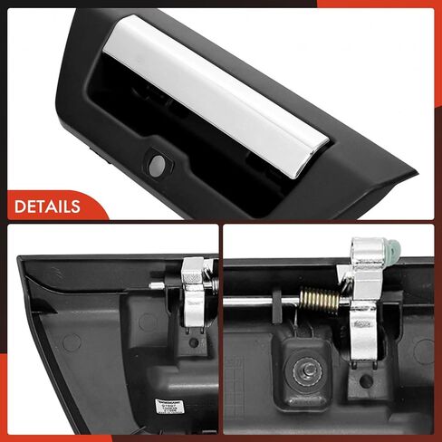 A-Premium Tailgate Handle Liftgate Latch Handle with Camera Hole Compatible with Ford F-150 F150 2015-2017, Textured Black Housing with Chrome Lever, Replace# FL3Z-9943400-FA in Saudi Arabia