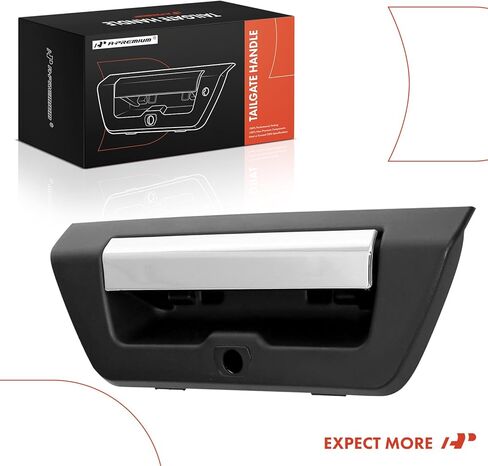 A-Premium Tailgate Handle Liftgate Latch Handle with Camera Hole Compatible with Ford F-150 F150 2015-2017, Textured Black Housing with Chrome Lever, Replace# FL3Z-9943400-FA in Saudi Arabia