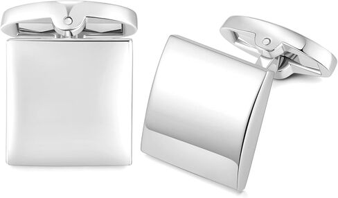 Square Cufflinks for Mens Shirt Business Wedding Gift Silver in Kuwait