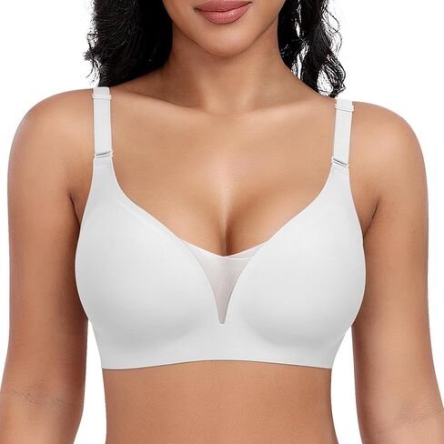 حمالات الصدر اللاسلكية للنساء الدانتيل الخامس الرقبة لا Underwire رفع البرازيلي سلس حمالات الصدر التغطية الكاملة حجم كبير حمالات الصدر اليومية S-3XL in Kuwait