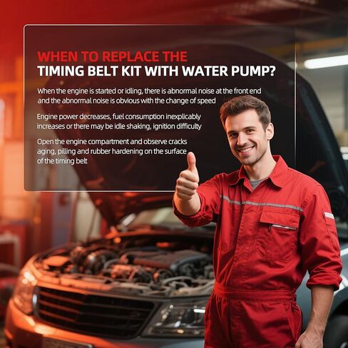 Timing Belt Kit with Water Pump for Audi A3 A4 TT 2005-2009, for TT Quattro 2012-2013, for Volkswagen Eos GTI Jetta, for VW Passat, 2006-2008, 2.0L, TCKWP334, TBK802WP, 13775217 in Kuwait