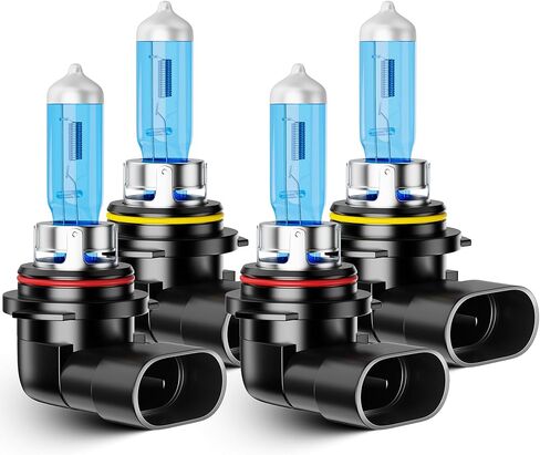 Upgraded Halogen Light Bulbs Compatible For Honda Accord Sedan 1990-2012, 9005 High and 9006 Low Beam Headlight Bulb Kit, 300% Brightness 6000K White Halogen Bulbs, Plug n Play, 4-Pack in Kuwait