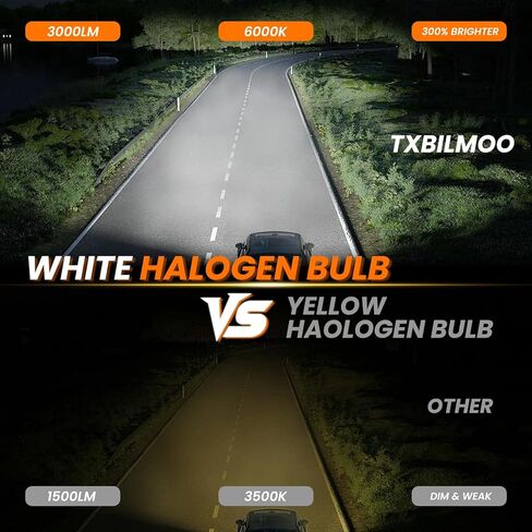 Upgraded Halogen Light Bulbs Compatible For Honda Accord Sedan 1990-2012, 9005 High and 9006 Low Beam Headlight Bulb Kit, 300% Brightness 6000K White Halogen Bulbs, Plug n Play, 4-Pack in Kuwait