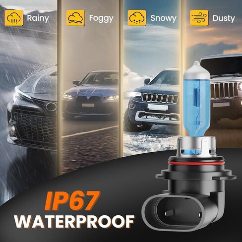 Upgraded Halogen Light Bulbs Compatible For Honda Accord Sedan 1990-2012, 9005 High and 9006 Low Beam Headlight Bulb Kit, 300% Brightness 6000K White Halogen Bulbs, Plug n Play, 4-Pack in Kuwait