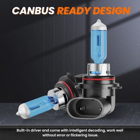 Upgraded Halogen Light Bulbs Compatible For Honda Accord Sedan 1990-2012, 9005 High and 9006 Low Beam Headlight Bulb Kit, 300% Brightness 6000K White Halogen Bulbs, Plug n Play, 4-Pack in Kuwait