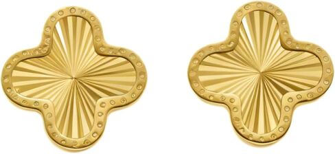 HighSpark Gold Earrings for Women | Designer Gold Clover Stud Earrings | Lovely Gift - Gold in Kuwait