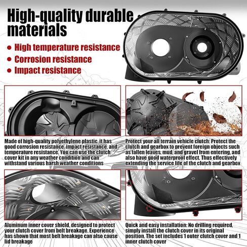X3 Outer and Inner Clutch Housing Cover Clutch Drive Belt Inner Cover Shield Guard Replacement for 2017-2021 Can Am Maverick X3 Max Accessories Replacement for 420212505,720212508, 420212605 in Kuwait