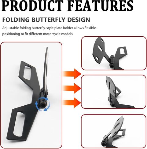 Adjustable Motorcycle License Plate Bracket Kit with Screws,2 in 1 Motorcycle License Plate Holder for Licenses Plates & Tail Light,Universal Motorcycles Licenses Plates Mount in Saudi Arabia