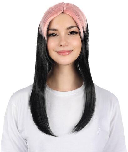 باروكة نسائية سوداء اللون من نوع بوري بجذور خضراء نيون | باروكات بوب ستار 19 بوصة مع غطاء قابل للتعديل | شعر مستعار كوسبلاي مميز من السبعينيات والثمانينيات مع غرة متقطعة | شعر مستعار مثالي لحفلات الهالوين والحفلات ذات الطابع الشخصي in Kuwait