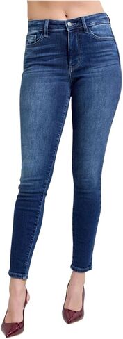 Judy Blue Mid Rise Thermal Vintage Skinny Jean- Ivory Gem in Saudi Arabia
