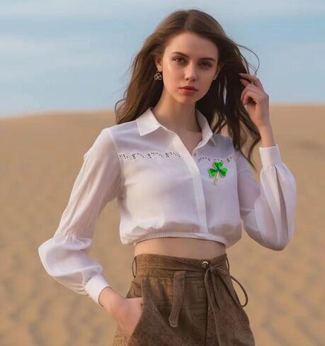 Kokoma Shamrock Clover Brooch Pin for Women Girls Green Crystal Leaf Irish Lapel Pins Corsage Badge Brooches St Patrick's Day Dress Accessories Jewelry Gifts in Kuwait