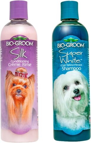 شامبو بيو-جروم فلافي بابي الخالي من الدموع، 12 أونصة، وغسول كريم مرطب بيو-جروم، 12 أونصة - عبوة كومبو للكلاب والقطط - إجمالي عنصرين in Kuwait