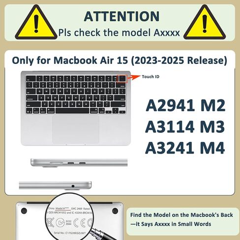 Hard Shell for MacBook Air 15 inch Case M4 M3 M2 2025 2024 2023 A2941 A3114 A3241,Sturdy Protective Laptop Case & Sleeve Bag & Keyboard Cover for Mac Air 15.3,Elegant Rose in Kuwait