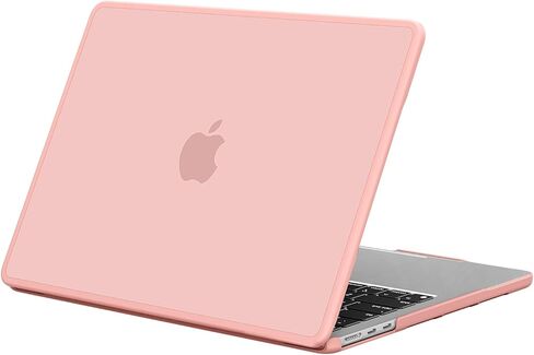 BlueSwan Anti-Cracking Hard Shell Case Compatible with MacBook Air 15 inch, M4 M3 M2 2025 2024 2023 Model A3114 A2941, Anti-Fingerprint Soft TPU Bumper + PC for Air 15" Laptop, Frosted Baby Pink in Kuwait