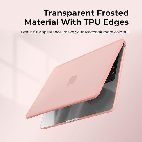BlueSwan Anti-Cracking Hard Shell Case Compatible with MacBook Air 15 inch, M4 M3 M2 2025 2024 2023 Model A3114 A2941, Anti-Fingerprint Soft TPU Bumper + PC for Air 15" Laptop, Frosted Baby Pink in Kuwait