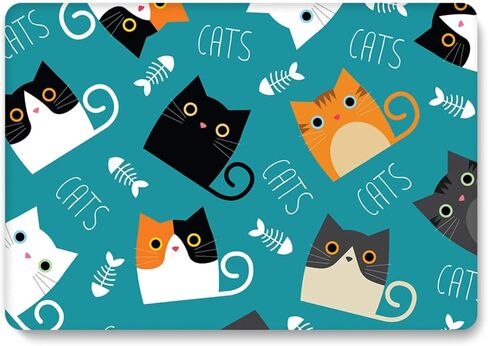 Laptop Case Compatible with MacBook Pro 14 Inch 2023 2021 Models A2918 A2992 M3 A2779 M2 A2442 M1 Pro/Max, Lightweight Protective Plastic Hardshell Case and Keyboard Cover, Orange & Black Cats in Kuwait