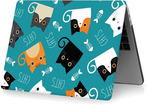 Laptop Case Compatible with MacBook Pro 14 Inch 2023 2021 Models A2918 A2992 M3 A2779 M2 A2442 M1 Pro/Max, Lightweight Protective Plastic Hardshell Case and Keyboard Cover, Orange & Black Cats in Kuwait