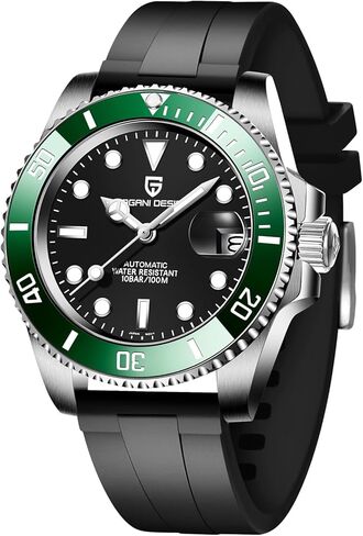 ساعات CEYADG Pagani Design للرجال اليابان NH35 حركة أوتوماتيكية 40 مم من الفولاذ المقاوم للصدأ غواص مقاوم للماء كريستال ياقوتي بحزام مطاطي ساعات معصم للرجال in Kuwait