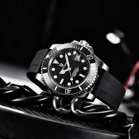 ساعات CEYADG Pagani Design للرجال اليابان NH35 حركة أوتوماتيكية 40 مم من الفولاذ المقاوم للصدأ غواص مقاوم للماء كريستال ياقوتي بحزام مطاطي ساعات معصم للرجال in Kuwait
