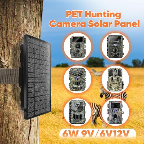 Solar Panel 6W for Trail Camera,Solar Kit Build-in 6000mAh Rechargeable Battery, Hunting Accessories for IP66 Waterproof, Solar Power for Trail Camera in Saudi Arabia