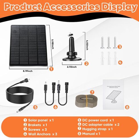 Solar Panel 6W for Trail Camera,Solar Kit Build-in 6000mAh Rechargeable Battery, Hunting Accessories for IP66 Waterproof, Solar Power for Trail Camera in Saudi Arabia