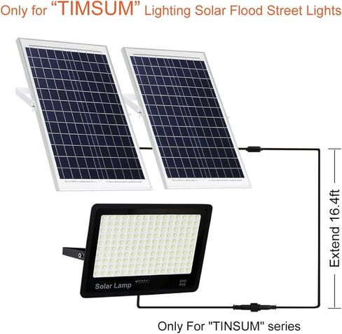 TINSUM Solar Extension Cable 5m16.4 Feet Extender Wires Cords Two Core with Plug Waterproof IP65 for Only for TIMSUM Lighting Solar Flood Street Lights in Saudi Arabia
