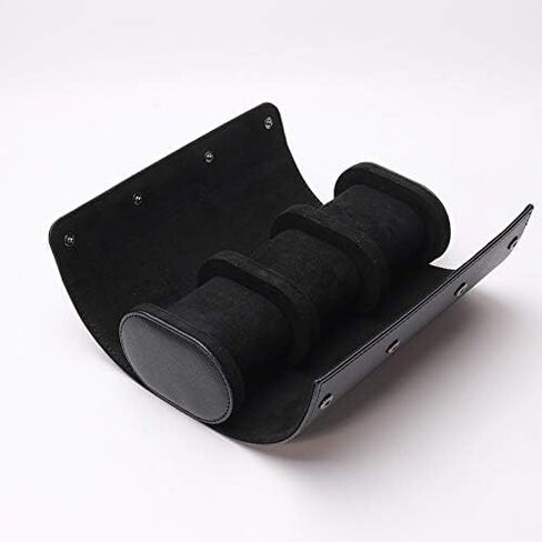 PINHEN 3 Watch Travel Case -Classic Leather Watch Case with Perfect Texture,Watch Carrying Case or Organizer for Storage and Display-Ideal Luxury Gift for Father's Day(Black) in Kuwait