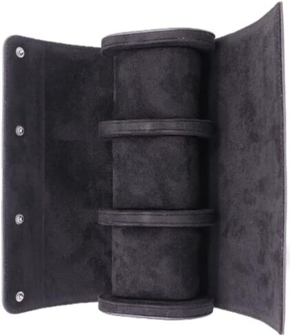 PINHEN 3 Watch Travel Case -Classic Leather Watch Case with Perfect Texture,Watch Carrying Case or Organizer for Storage and Display-Ideal Luxury Gift for Father's Day(Black) in Kuwait