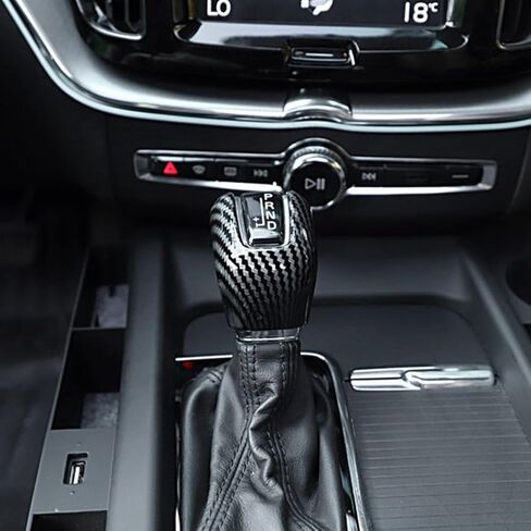 غطاء مقبض ناقل الحركة لأحذية ناقل الحركة لفولفو XC40 XC60 XC90 V60 V90 S60 2023-2026 (لون ألياف الكربون، C) in Kuwait