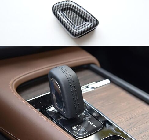 غطاء مقبض ناقل الحركة لأحذية ناقل الحركة لفولفو XC40 XC60 XC90 V60 V90 S60 2023-2026 (لون ألياف الكربون، C) in Kuwait