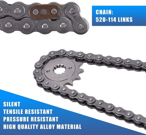 Chain and Sprocket Kit 520 Chain 114Links Front 13T Rear 50T Carburizing Steel Fit for Kawasaki KX250F 2011-2017 KX250 KX252 2018-2025 in Saudi Arabia