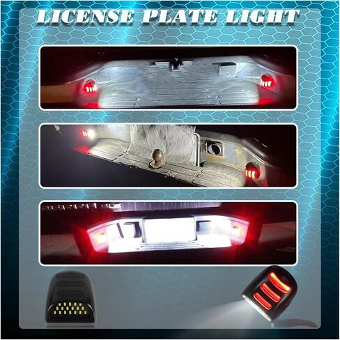 LED License Plate Light Kit for 1999-2013 Chevy Silverado GMC Sierra 1500 2500 3500 Suburban Tahoe Yukon Cadillac Escalade EXT – W/Red OLED Tag Lamp (2-Pack) | Direct Replacement, Plug & Play in Kuwait