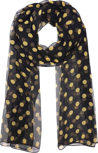 Women's 1950s Polka Dots Chiffon Scarf, Retro Lightweight Soft Sheer Long Head Wrap Shawl Scarves for All Season in Saudi Arabia