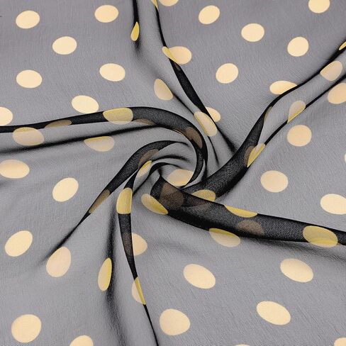 Women's 1950s Polka Dots Chiffon Scarf, Retro Lightweight Soft Sheer Long Head Wrap Shawl Scarves for All Season in Saudi Arabia