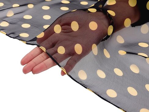 Women's 1950s Polka Dots Chiffon Scarf, Retro Lightweight Soft Sheer Long Head Wrap Shawl Scarves for All Season in Saudi Arabia