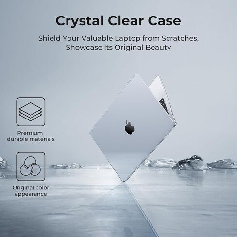 EooCoo Compatible with MacBook Air 15 inch Case M5 2026 2025-2023 M4 M3 M2 A3448 A3241 A3114 A2941, Fit Like a Glove, Scratch Resistant Protective Hard Shell Cover for Mac Air 15.3", Crystal Clear in Saudi Arabia